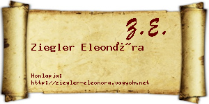 Ziegler Eleonóra névjegykártya