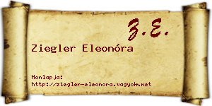 Ziegler Eleonóra névjegykártya